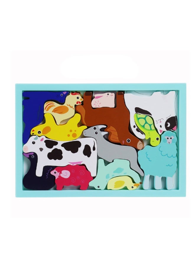 هالامودو 【مكعبات حيوانات برية】 ألعاب خشبية تعليمية ثلاثية الأبعاد للأطفال | مناسبة للأطفال فوق 3 سنوات | خشب آمن + طلاء مائي ملون | حواف ناعمة مستديرة | تطابق معرفي + تمييز الألوان والأشكال | تنمي المهارات الحركية الدقيقة والتركيز | تعزز التنسيق بين اليد والعين والخيال المكاني | لعبة تعليمية مبكرة ضرورية