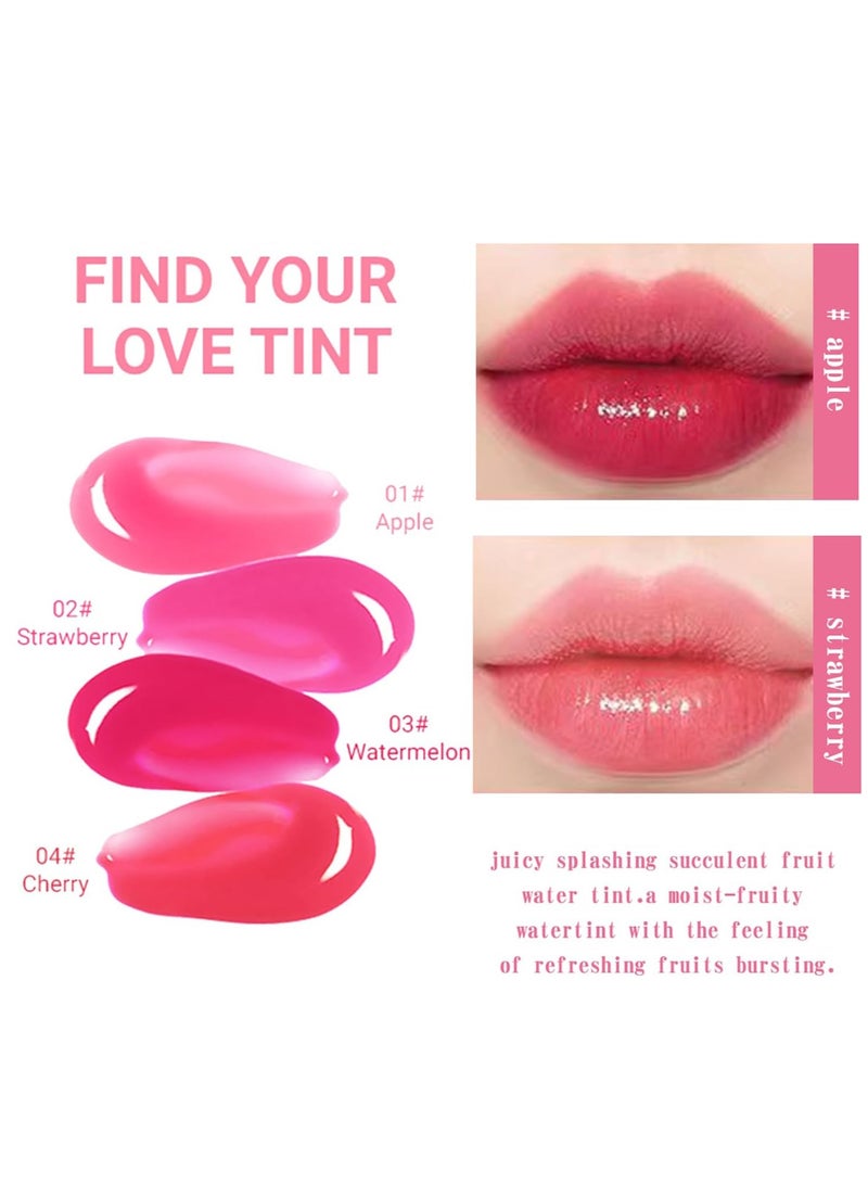 FAFAMOON 4PCS Lip Tint Stain Set, Mini Liquid Water Tint,Korean Lip Gloss Moisturizing Natural,Long Lasting Waterproof,Multi-Use Lip and Cheek Tint - Image 5