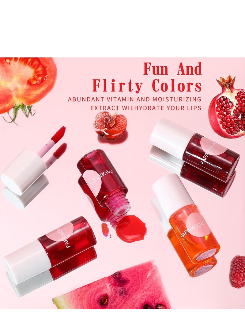 FAFAMOON 4PCS Lip Tint Stain Set, Mini Liquid Water Tint,Korean Lip Gloss Moisturizing Natural,Long Lasting Waterproof,Multi-Use Lip and Cheek Tint - Image 4
