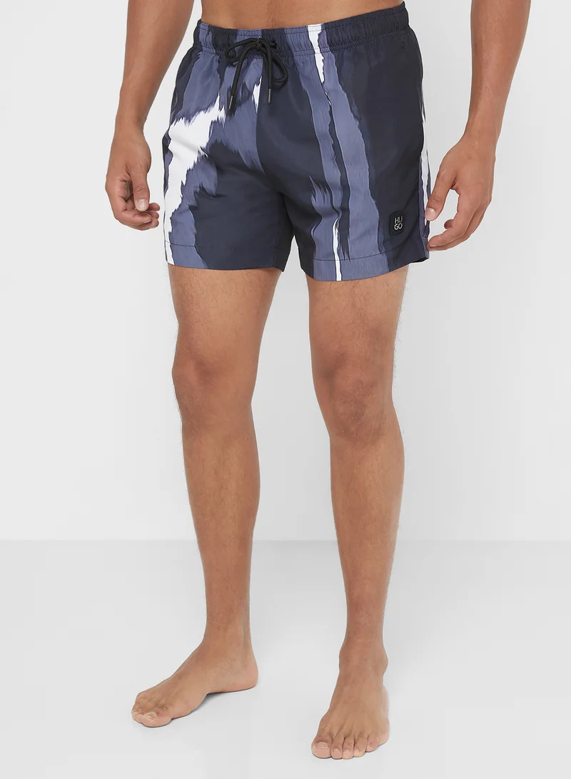 HUGO Tie Dye Drawstring Swim Shorts