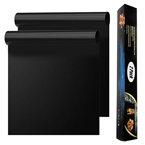 TIMIVO 2 Pack Large Oven Liners for Bottom of Electric Oven Gas Oven Microwave Charcoal or Gas Grills Reusable Thick Heavy Duty Teflon NonStick Oven Mat Easy to Clean Gas Stove Liners BPA  PFOA Free 