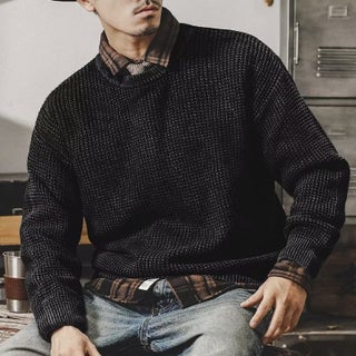 Mens Vintage Heavyweight Washed Sweater Winter Thickened Casual Knitwear Black - pzsku/Z3D67F60584A5B030A2BBZ/45/1746207412/4fad4d8b-7015-41be-a3a9-515c72a89071
