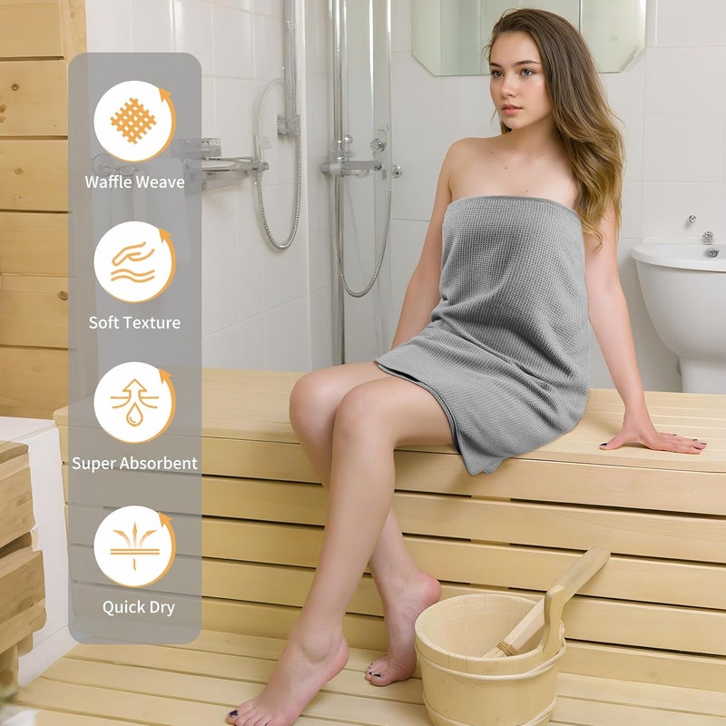 Polyte Microfiber Oversize Quick Dry Lint Free Waffle Bath Towel for Body, 60 x 30 in, Set of 2 - Image 4