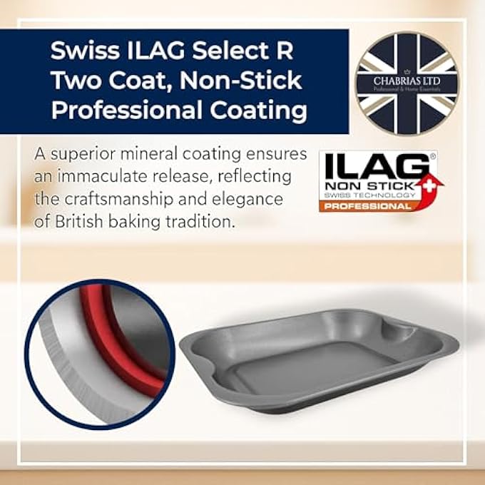 Chabrias Ltd 28Cm 2X Roasting Baking Tray Pan Small Single Portion Non Stick Made In England - Image 4