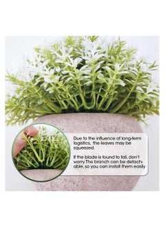 Generic Faux Topiary Shrubs Plants 4 Pots Mini Indoor Artificial Potted Small Plastic Plants Fake Greenery for Room Decor Home Office Desk Table Decorations,Exquisite New House Gift  - Image 4