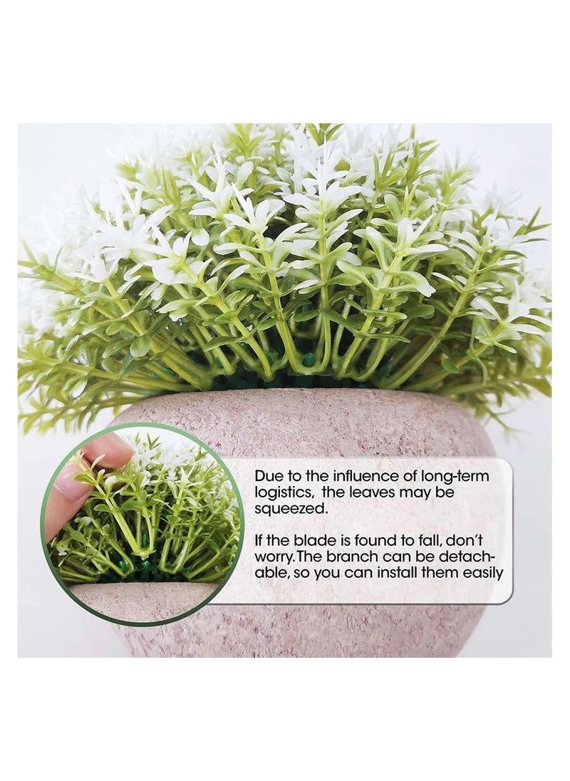 Generic Faux Topiary Shrubs Plants 4 Pots Mini Indoor Artificial Potted Small Plastic Plants Fake Greenery for Room Decor Home Office Desk Table Decorations,Exquisite New House Gift  - Image 4