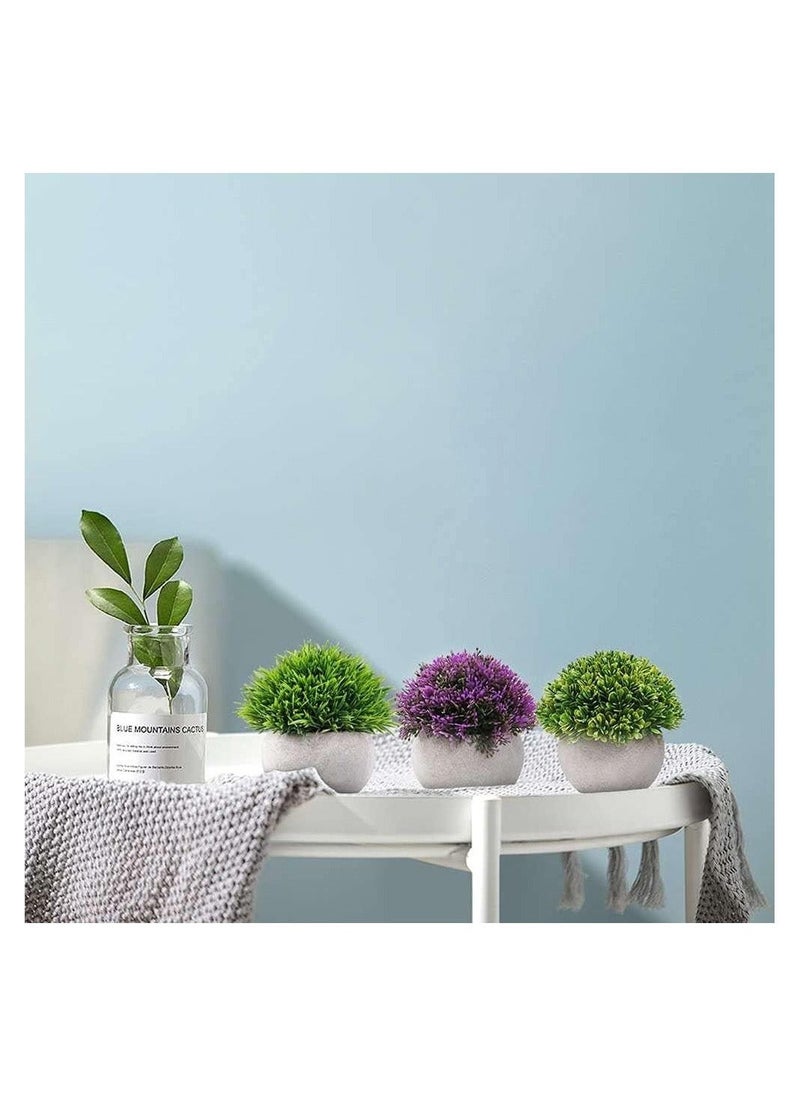 Generic Faux Topiary Shrubs Plants 4 Pots Mini Indoor Artificial Potted Small Plastic Plants Fake Greenery for Room Decor Home Office Desk Table Decorations,Exquisite New House Gift  - Image 3