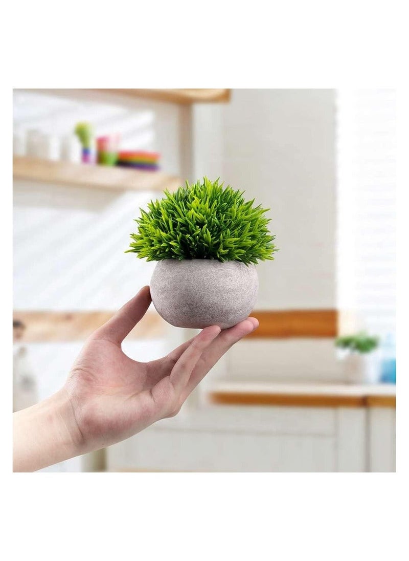 Generic Faux Topiary Shrubs Plants 4 Pots Mini Indoor Artificial Potted Small Plastic Plants Fake Greenery for Room Decor Home Office Desk Table Decorations,Exquisite New House Gift  - Image 2