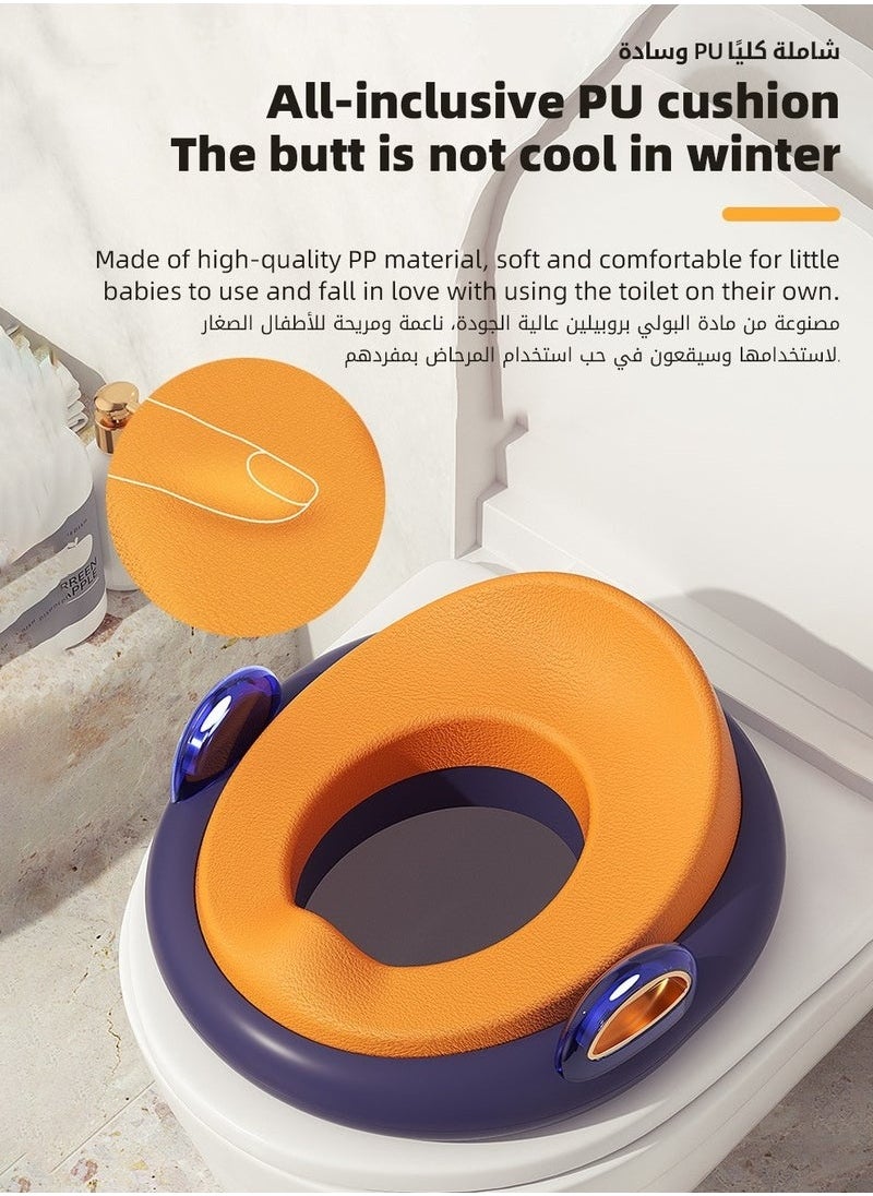 MIXDE Potty Training Seat, Removable Design Toilet Train Seats, Potties Chair for Kids Toddlers Boys Girls, Portable Children Travel Toileting Toilets, with Handles and Backrest, Cartoon Color  - Image 3
