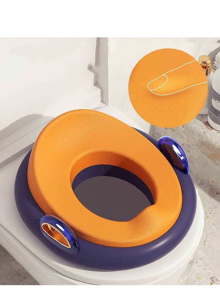 MIXDE Potty Training Seat, Removable Design Toilet Train Seats, Potties Chair for Kids Toddlers Boys Girls, Portable Children Travel Toileting Toilets, with Handles and Backrest, Cartoon Color  - Image 1