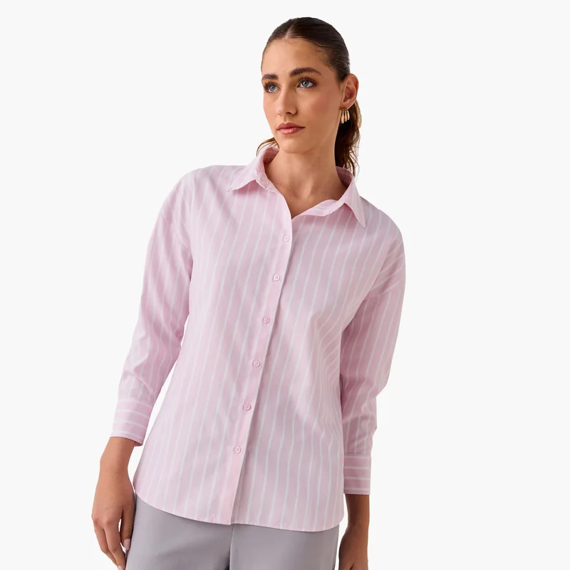 Splash FAV Regular Fit Striped Oxford Shirt