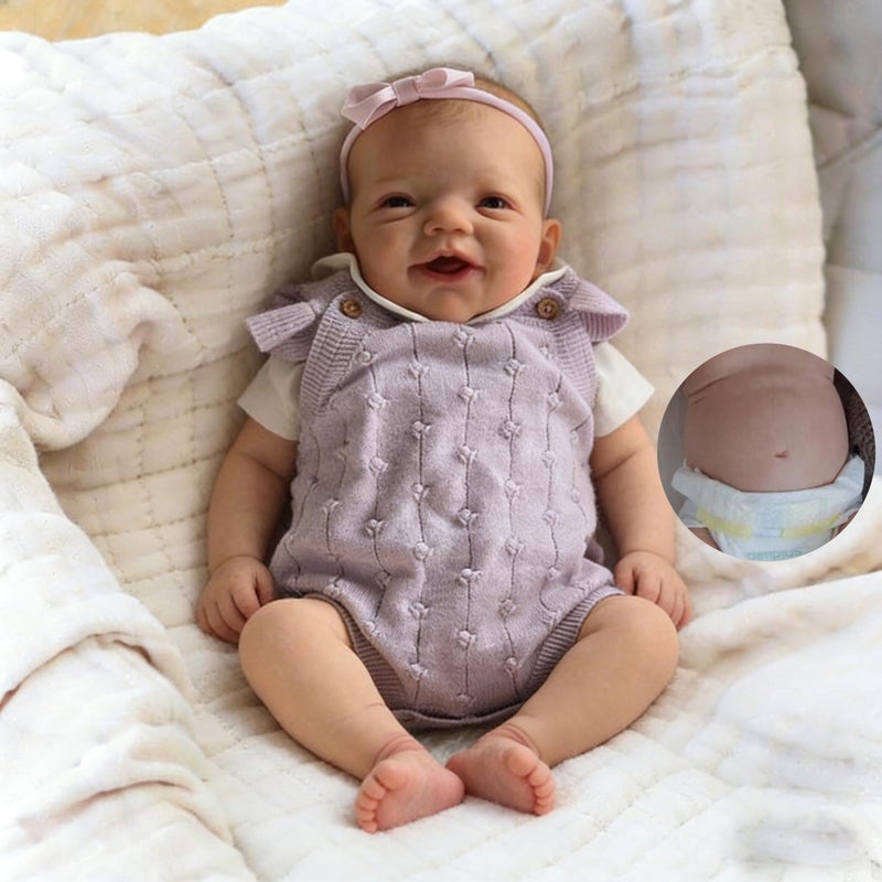 Anano Reborn Baby Dolls Silicone Full Body20 in Realistic Baby Doll Newborn Girl Full Silicone Babys Doll Lifelike Real Life Babys Reborn Dolls New Born with Accessories - Image 3