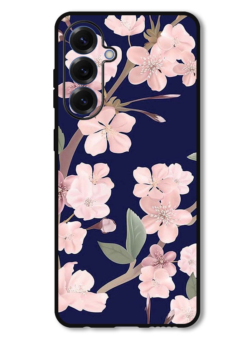 Theodor Protective Case Anti Scratch Shock Proof Bumper Cover For Samsung Galaxy S25 Plus Pink Flowers In Blue Background - Image 1