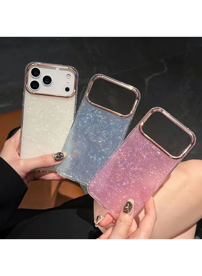 Pink Glitter Electroplated Soft TPU Phone Case Compatible with iPhone 13 Pro Lens Protection Slim Cover - Image 2