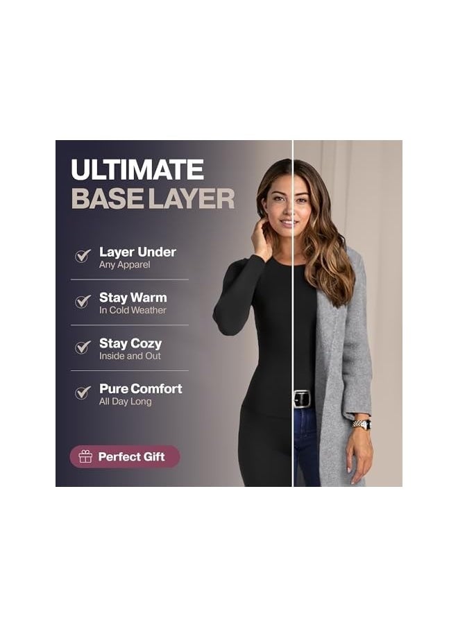 NIBEMINENT - Long Johns Thermal Underwear for Women Fleece Lined Base Layer Pajama Set Cold Weather - Image 1