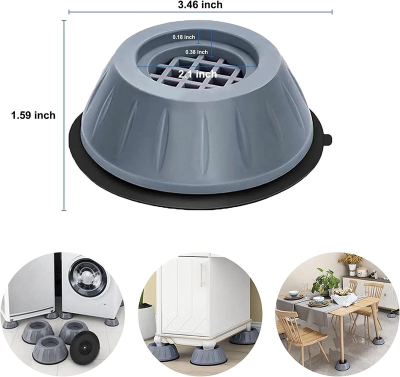 Kotinax Anti Vibration Pads for Washing Machine 4 Pads with Grip Washer Dryer Pedestals Fits All Machines Noise Dampening Protects Laundry Room Floor Washing Machine Support - Image 4