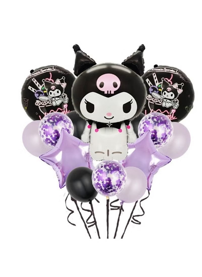 14pcs balloons Kuromi cartoon Character anime foil balloon set for birthday party decoration aluminum film balloons kids toys party supplies  - Image 1