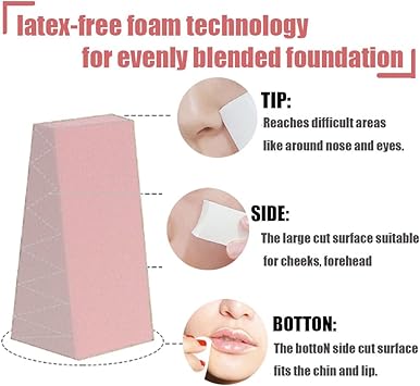 Lanjue 48 Pcs Makeup Sponges Reusable Make Up Sponge Cosmetic Wedges Latex Free Small Face Sponge Triangle Nail Art Sponges Beauty Blenders Blending Sponge for Foundation - Image 4