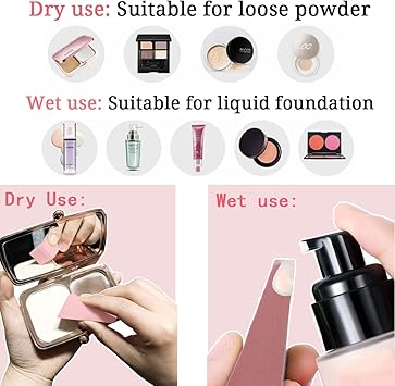 Lanjue 48 Pcs Makeup Sponges Reusable Make Up Sponge Cosmetic Wedges Latex Free Small Face Sponge Triangle Nail Art Sponges Beauty Blenders Blending Sponge for Foundation - Image 2