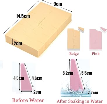 Lanjue 48 Pcs Makeup Sponges Reusable Make Up Sponge Cosmetic Wedges Latex Free Small Face Sponge Triangle Nail Art Sponges Beauty Blenders Blending Sponge for Foundation - Image 3