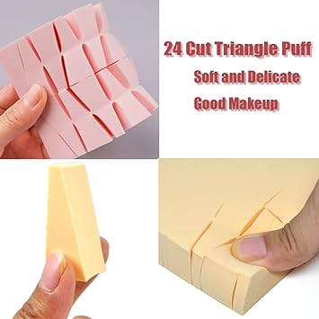 Lanjue 48 Pcs Makeup Sponges Reusable Make Up Sponge Cosmetic Wedges Latex Free Small Face Sponge Triangle Nail Art Sponges Beauty Blenders Blending Sponge for Foundation - Image 5