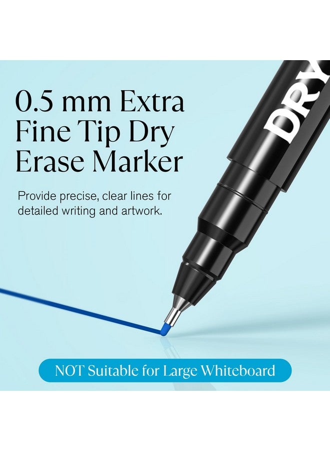 MaxGear Dry Erase Markers Ultra Fine Tip, Magnetic Whiteboard Markers Extra Fine Tip 0.5 Mm, Extra Ultra Fine Point Dry Erase Marker With Eraser, Colorful Dry Erase Marker For Office School, 8 Count - Image 3