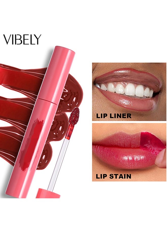 Vibely - Peel-Off Lip tint - Tattoo Lip Liner Stain Lip Gloss with Matte Finish,Long Lasting Waterproof Nonstick Lipstain Tinted Lip Stain - Image 1