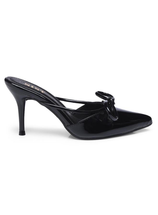 GNIST GNIST Plain Pointed Toe Stiletto Heel Mules with Bow Detail  - Image 5