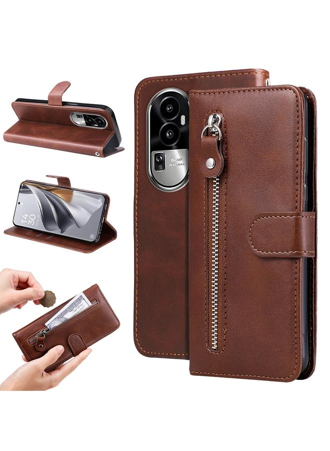 S-TOP Case For OPPO Reno10 5G / Reno10 Pro 5G Global Fashion Calf Texture Zipper Leather Phone Case - Image 1