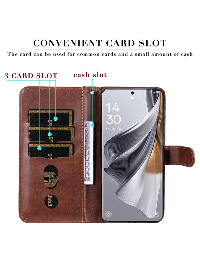 S-TOP Case For OPPO Reno10 5G / Reno10 Pro 5G Global Fashion Calf Texture Zipper Leather Phone Case - Image 4