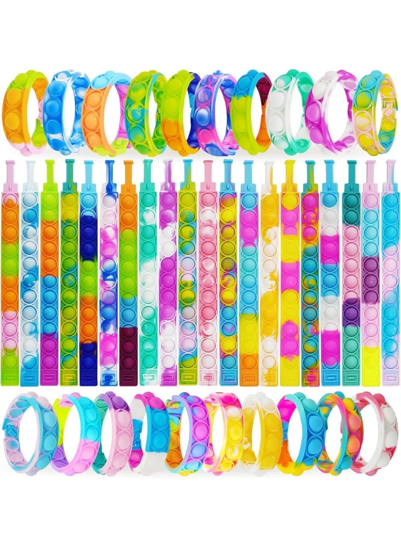 SNAPTRON 24-Pack Pop It Bracelets – Fidget Toys for Kids, Birthday Party Favors, Sensory Stress Relief, Colorful Pop It Bracelets for Boys & Girls, Goodie Bags & Giveaways - Image 2
