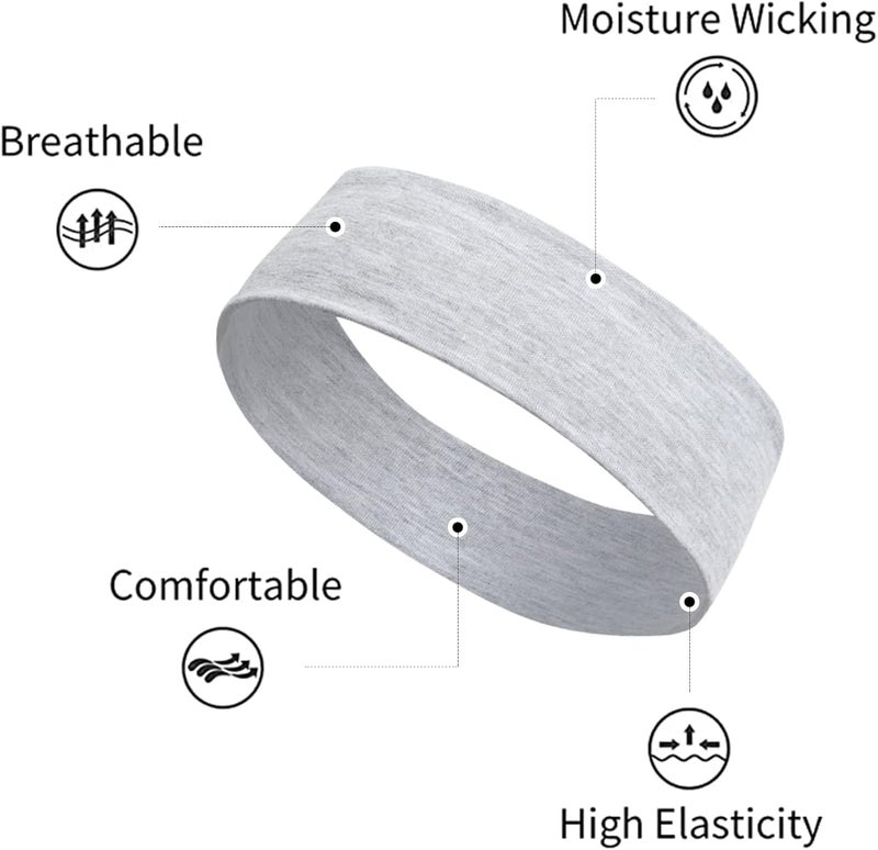 Sky Shine 6 Pcs Black Headbands for Women & Girls | Non-Slip Elastic Sweat Hairbands | Soft Fabric Hair Wraps for Short Hair, Workout, Yoga, Running, and Sports - Image 4