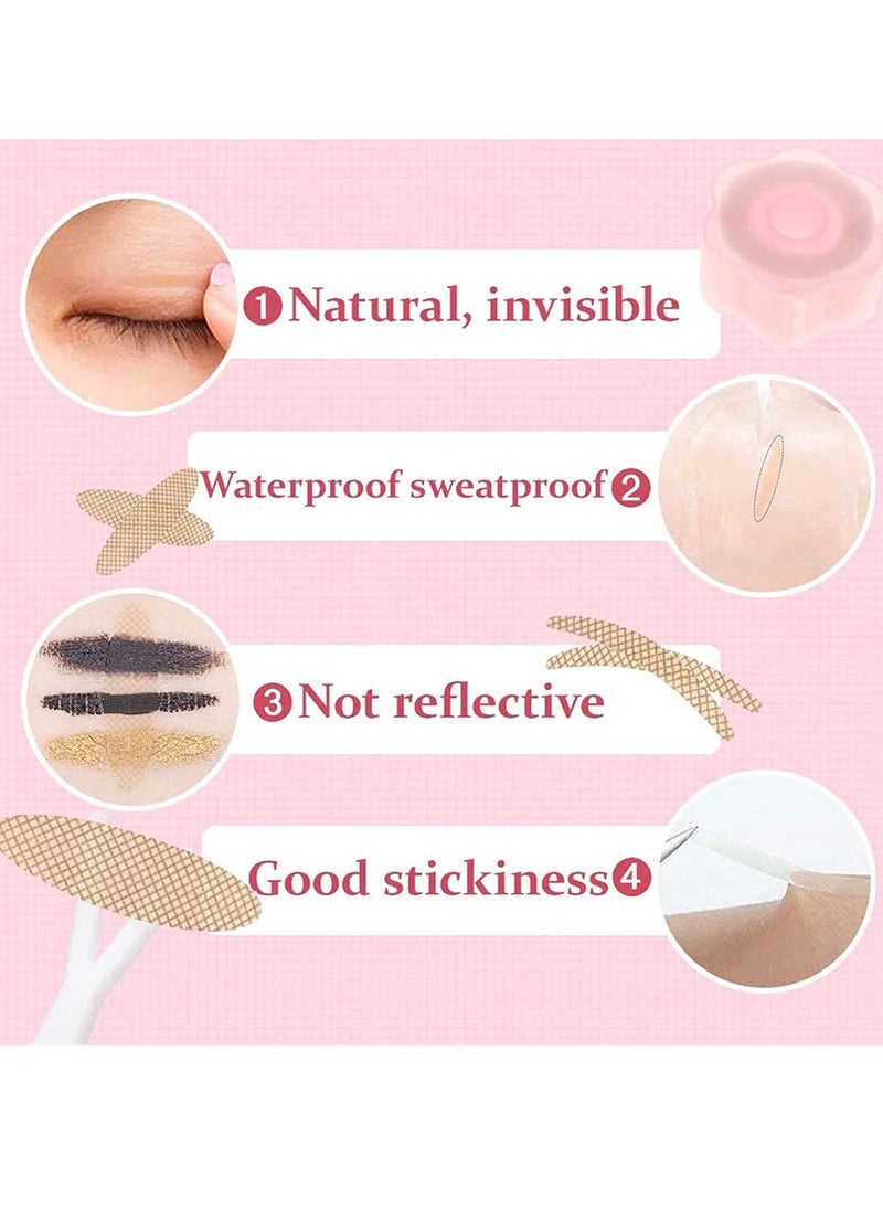 KASTWAVE - Eyelid Tape, Invisible Double Eyelid Lift Strips Instant Eyelid Stickers, Self-Adhesive Eye Tapes Fiber for Hooded Droopy Uneven Mono-eyelids, Big Eye Tools with Fork Rods & Tweezers 1200 Pcs - Image 1