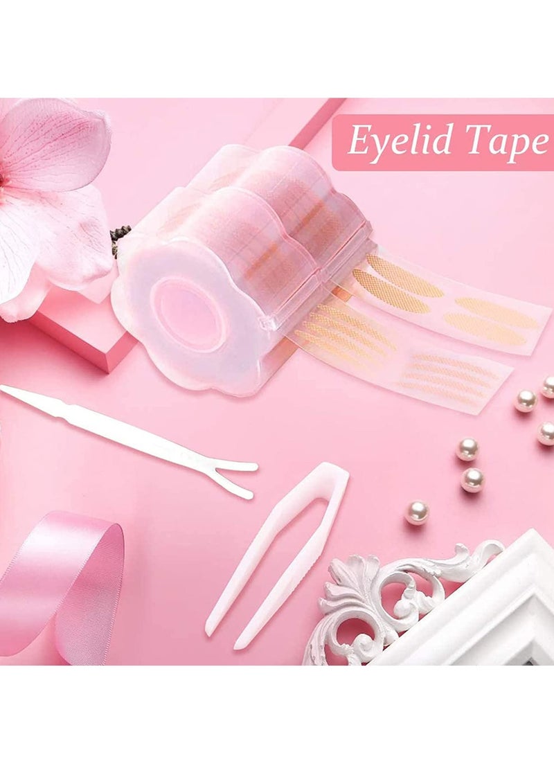 KASTWAVE - Eyelid Tape, Invisible Double Eyelid Lift Strips Instant Eyelid Stickers, Self-Adhesive Eye Tapes Fiber for Hooded Droopy Uneven Mono-eyelids, Big Eye Tools with Fork Rods & Tweezers 1200 Pcs - Image 1