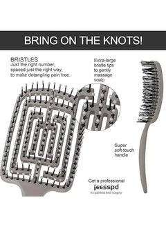 General Nylon bristle detangling brush, professional curved hair brush for men and women, detangling brush for wet and dry, frizzy, thick and smooth hair  - Image 3