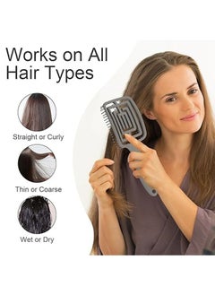 General Nylon bristle detangling brush, professional curved hair brush for men and women, detangling brush for wet and dry, frizzy, thick and smooth hair  - Image 5