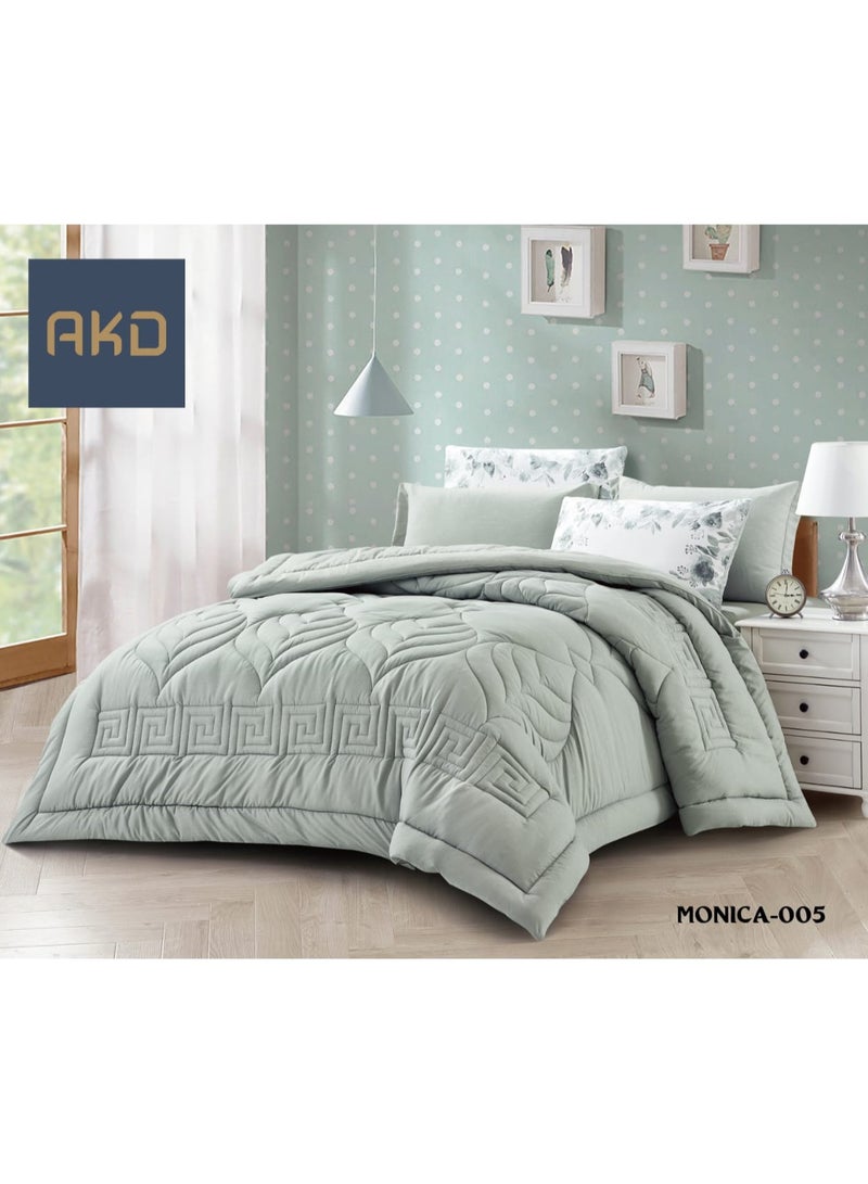 Neverine embroidered microfiber quilt bedspread set / 6 pieces / king size 240*220 cm