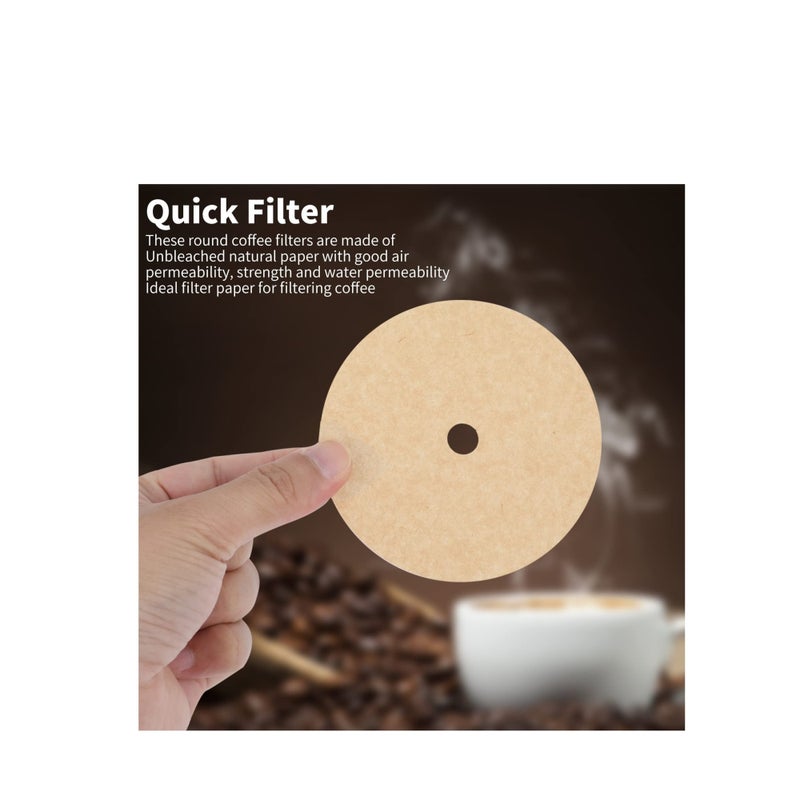 SOLARAE 200Pcs Disposable Coffee Paper Filter Unbleached Percolator Coffee Filters, 3.75In Disposable Coffee Paper Filter, Disc Coffee Filters for Bozeman Percolator (Brown) - Image 3