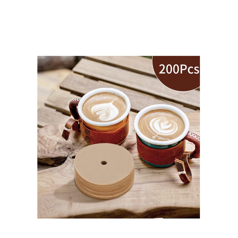 SOLARAE 200Pcs Disposable Coffee Paper Filter Unbleached Percolator Coffee Filters, 3.75In Disposable Coffee Paper Filter, Disc Coffee Filters for Bozeman Percolator (Brown) - Image 4