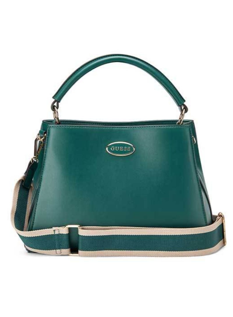 GUESS Women's Oakbank Satchel Emerald 