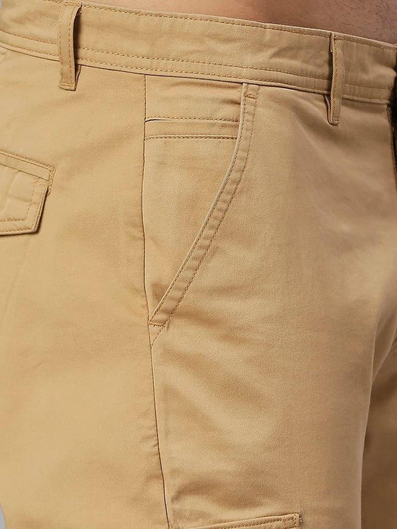 Thomas Scott Men's Solid Slim Fit Trouser Beige - Image 5