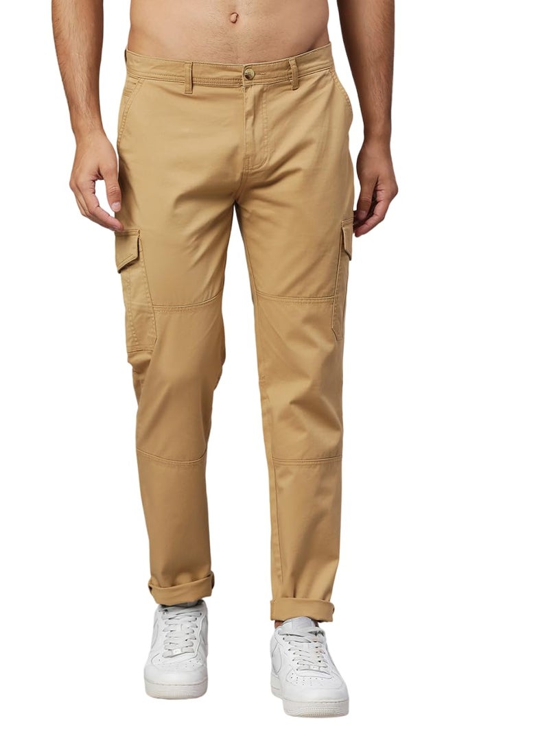 Thomas Scott Men's Solid Slim Fit Trouser Beige - Image 1