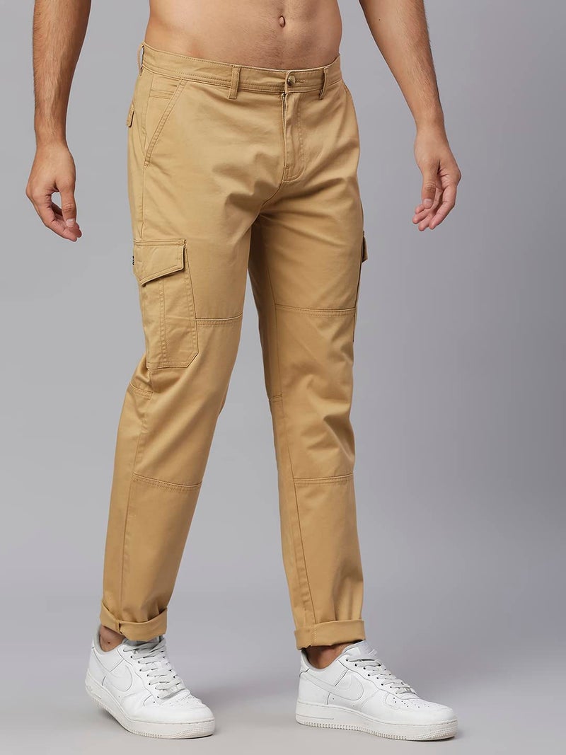 Thomas Scott Men's Solid Slim Fit Trouser Beige - Image 2