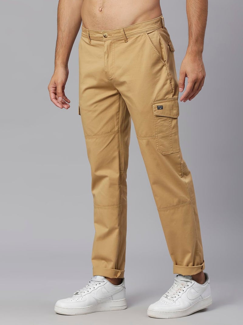 Thomas Scott Men's Solid Slim Fit Trouser Beige - Image 3