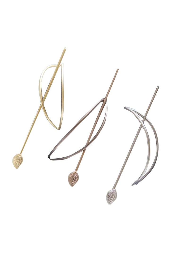 POPETPOP - POPETPOP Hair Bun Holder- French Hair Bun Clip with Stick Minimalist Bun Pins Hair Slide Ponytail Barrette Oval Hair Holder Hairpin Cuff Hair Accessories for Women Girls - Image 1