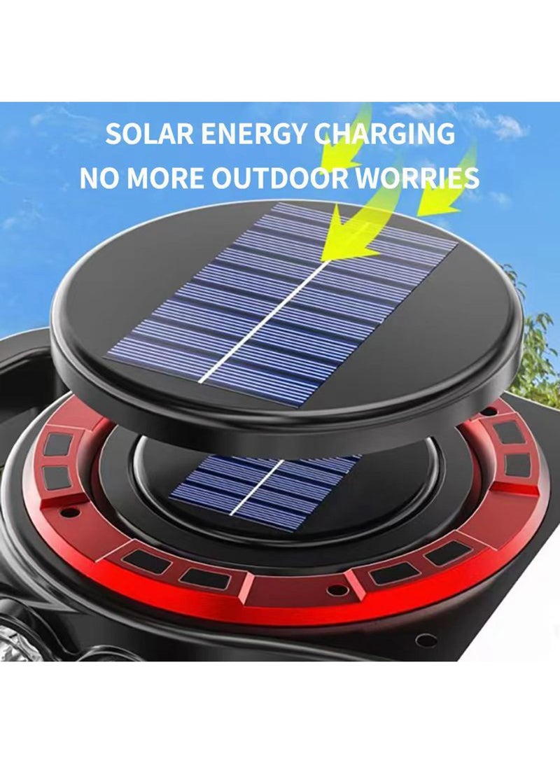 Portable Solar Powered Flashlight USB Rechargeable Outdoor Waterproof Camping Light - Image 2
