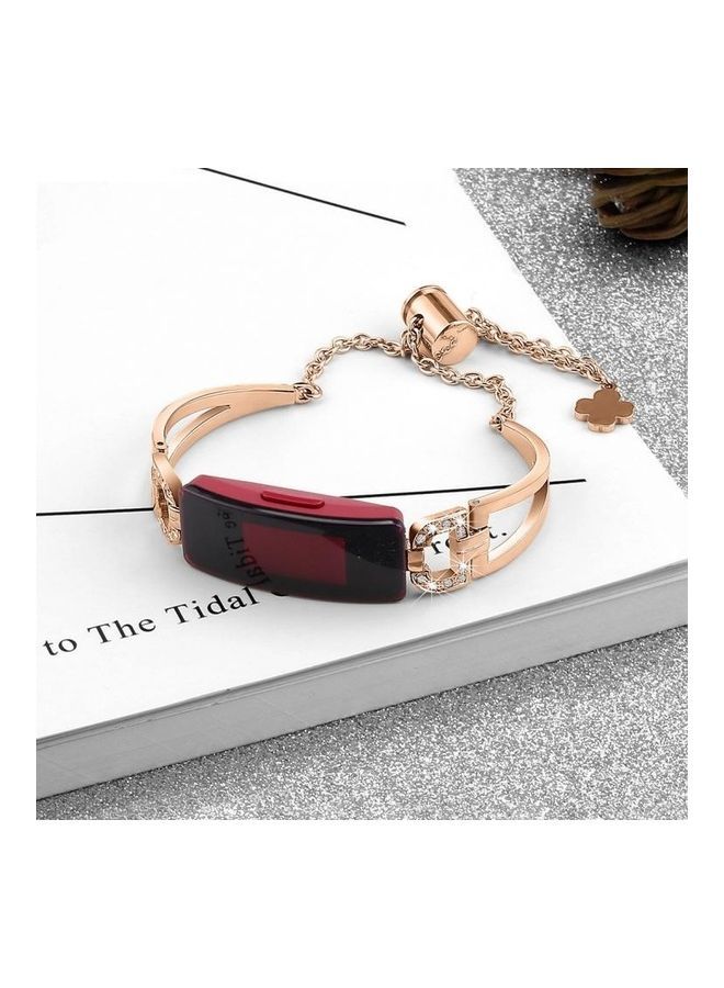 NIBEMINENT Metal Diamond-studded Hollow D-chain Adjustable Watch Strap Watchband Gold - Image 4