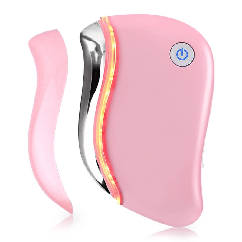 Aikertec Heat Electric Gua Sha Tool 4in1 MultiFunction AntiAging Face Massager Facial Contouring  Firming Double Chin Awakening Skin Deep Treatment