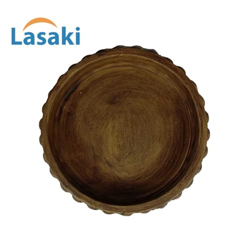 Lasaki Bubble Small Tray Antique Set of 2 | Round Ceramic (Plates/Saucers) for Pots, Planters, Flowers, Succulents | Decorative Garden Accessories | (H - 3 X D - 10.5 cm) Plants Not Included - Image 3
