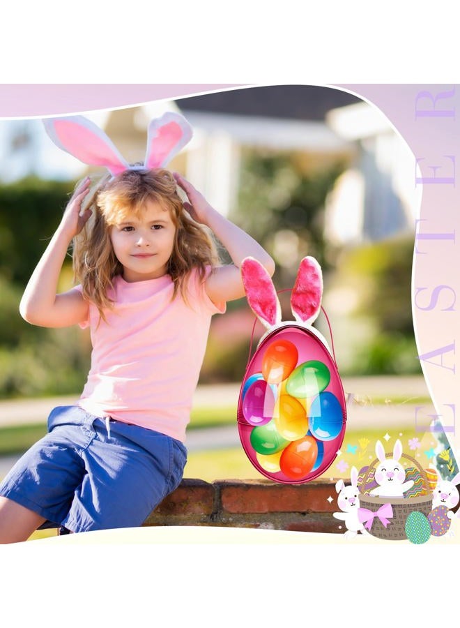 Funtery 8 Pcs Jumbo Easter Eggs 10 Inch Plastic Giant Easter Eggs with Handles, Clear Large Baskets Fillable Big Bunny Egg Shaped Baskets Containers Decoration (Multi Colors) - Image 5